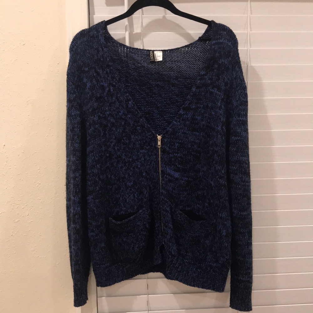 Blue Cardigan w/ Zipper